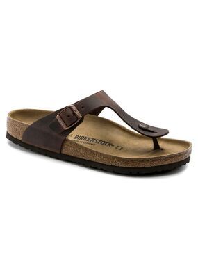 Birkenstock Gizeh Oiled Leather Narrow Sandals - Brown